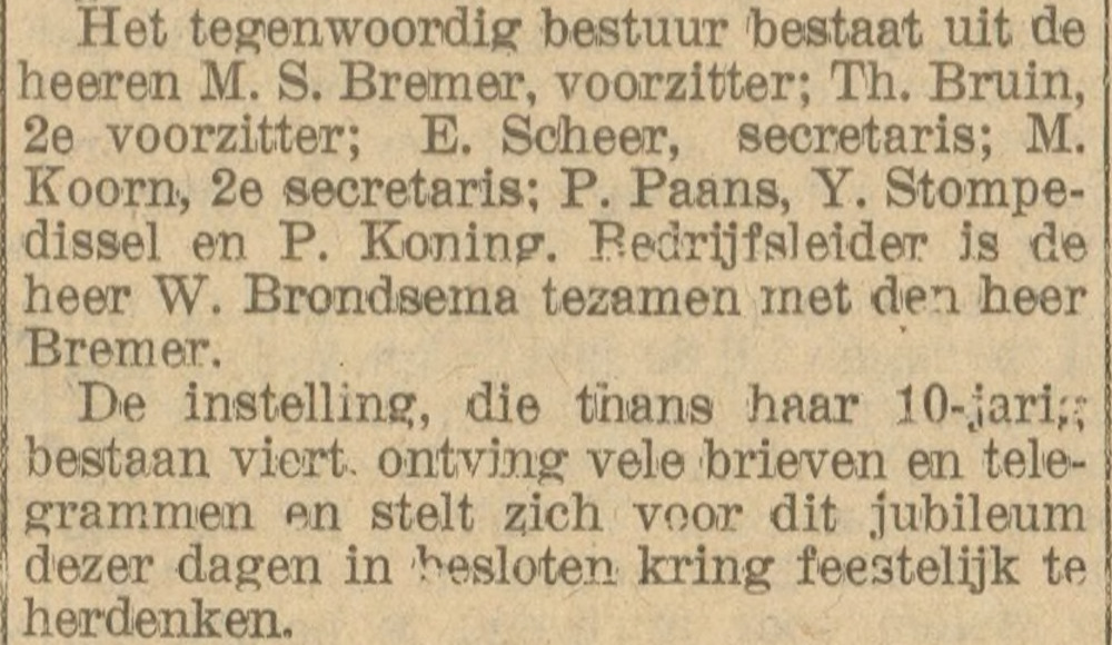 HMC Bestuur 1929